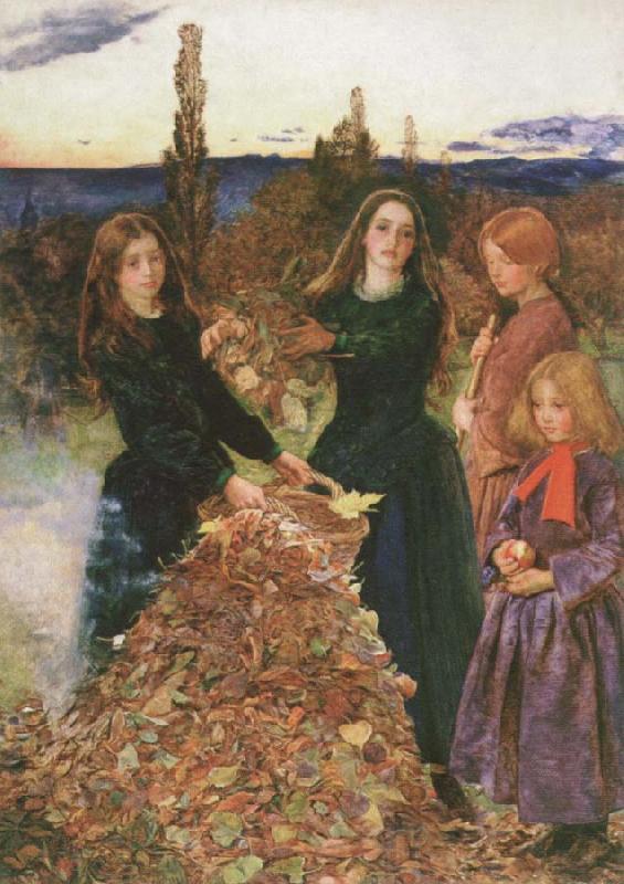 Sir John Everett Millais autumn leaves Spain oil painting art